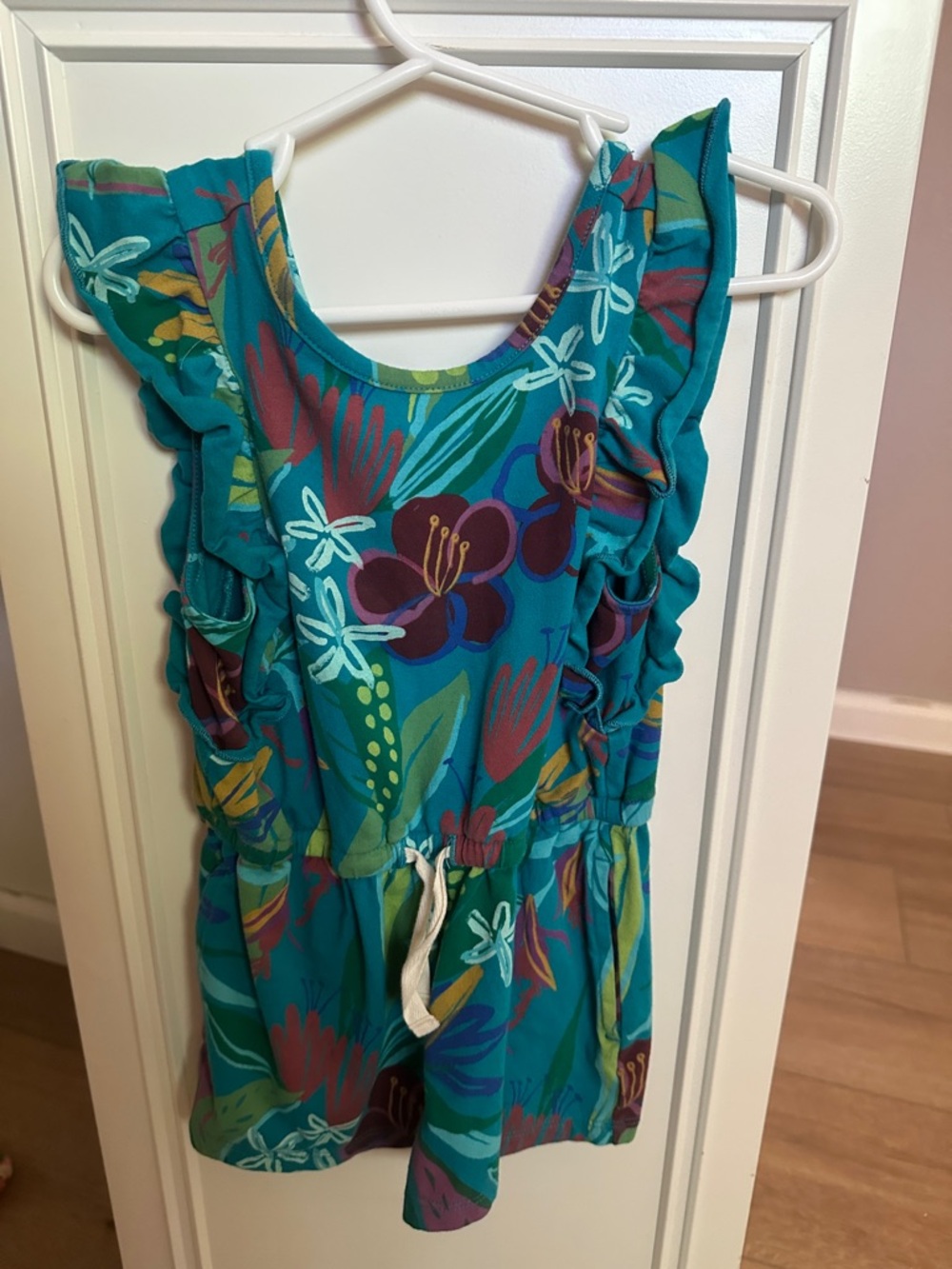 Tea Collection Floral Ruffle Tank Romper